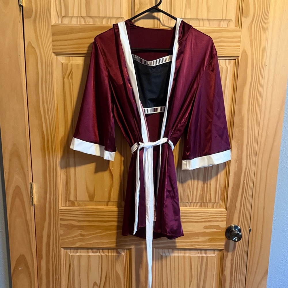 Weissman Burgundy and White Women's Top